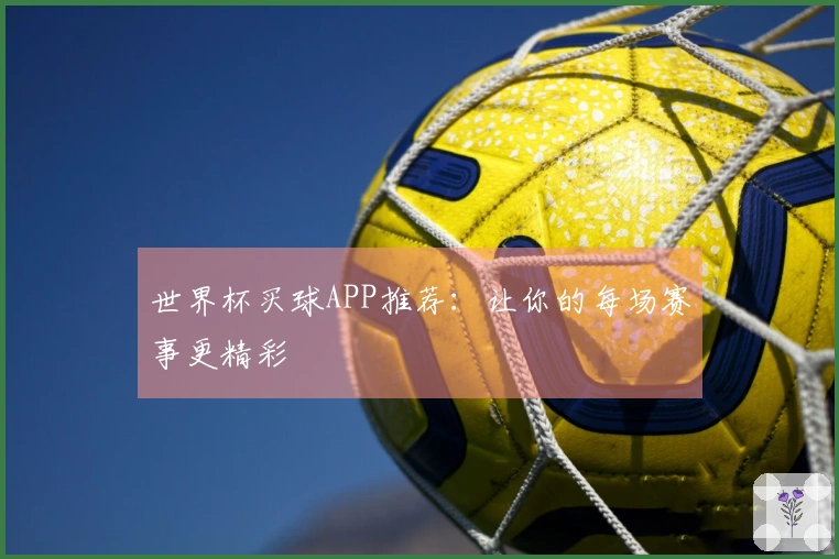 世界杯买球APP推荐：让你的每场赛事更精彩